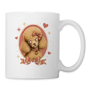 Caniche rose avec nœud - Mug blanc - blanc - Droite