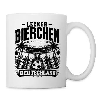 Lecker Bierchen Deutschland Fußball Liebe - Tasse - Weiß - Rechts