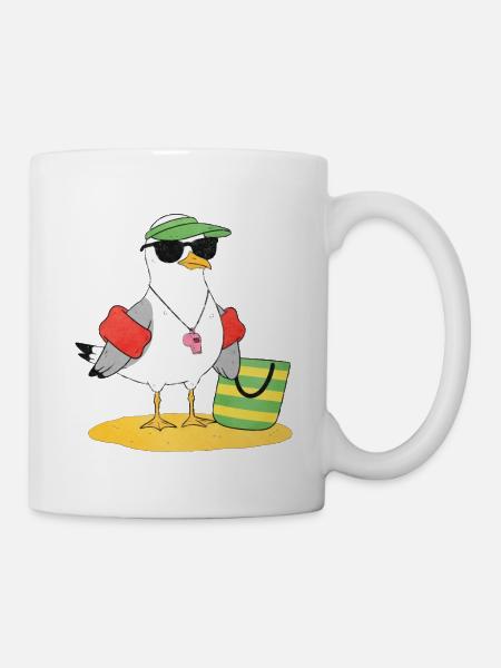 Seemöwe Strandlook - Tasse - Weiß