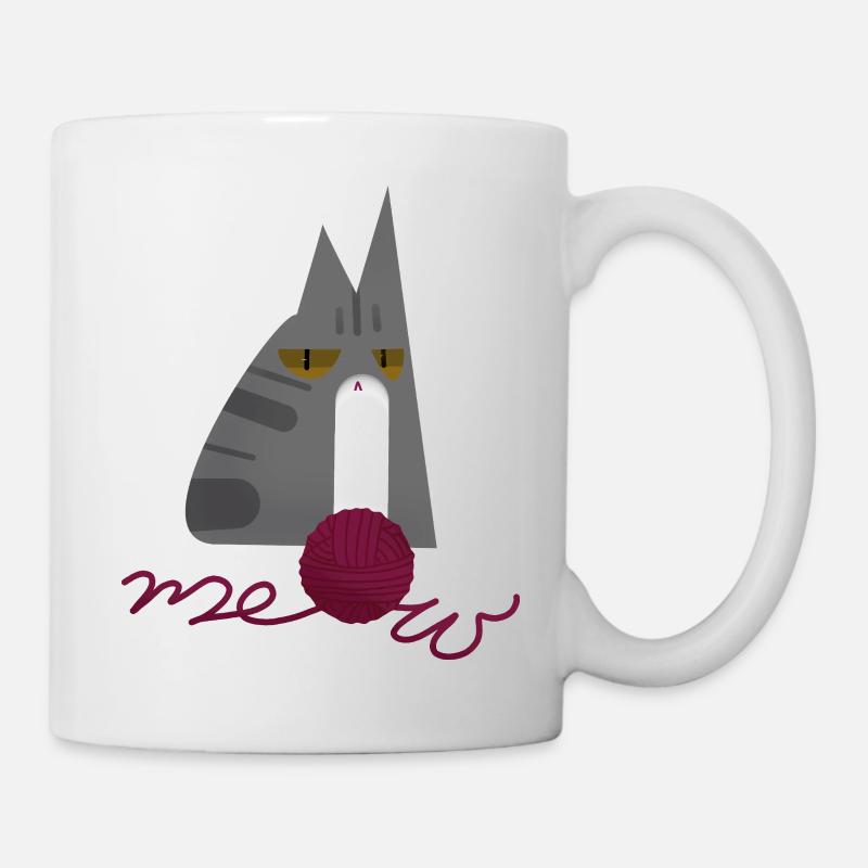 Kätzchen (grau) - Tasse - Weiß