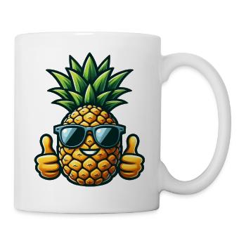 Cool Pineapple Fruity Summer Sunglasses - Mug - white - Right