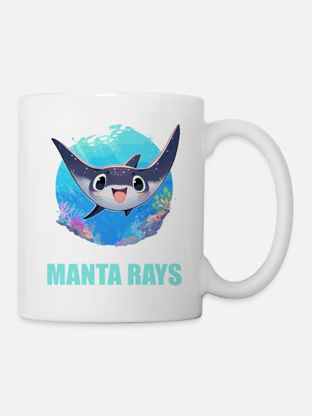 Rochen Mantarochen - Tasse - Weiß
