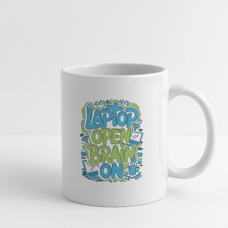 Remote Developer Laptop Open Brain On Remote Coder Tasse