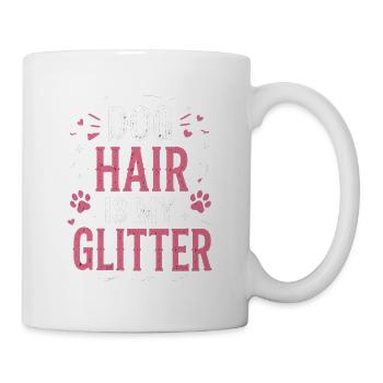 Les poils de chien sont ma maman drôle de chien pailleté - Mug blanc - blanc - Droite