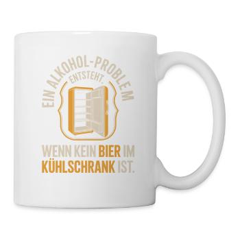 Bier Spruch Alkohol Problem Männerabend JGA Herren - Tasse - Weiß - Rechts
