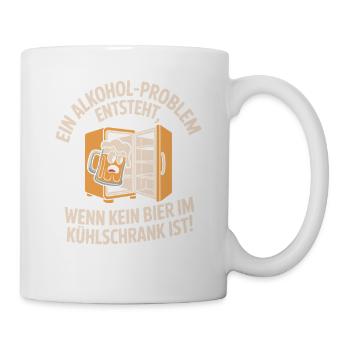 Bier Spruch Alkohol Problem Männerabend JGA Herren - Tasse - Weiß - Rechts