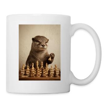 Otter spielt Schach - Tasse - Weiß - Rechts