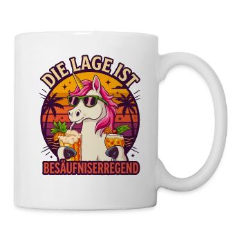 Einhorn Lustiger Saufen Party Spruch - Tasse - Weiß - Rechts
