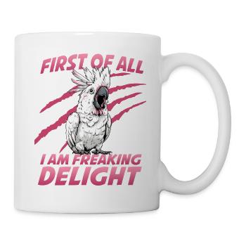 Cacatoès, cacatoès, perroquet exotique de compagnie - Mug blanc - blanc - Droite