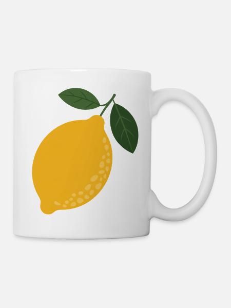 Sunny Lemon mit Leaf Duo - Tasse - Weiß