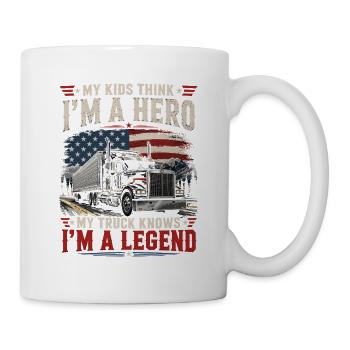 Papa Camionneur USA Drapeau américain - Mug blanc - blanc - Droite