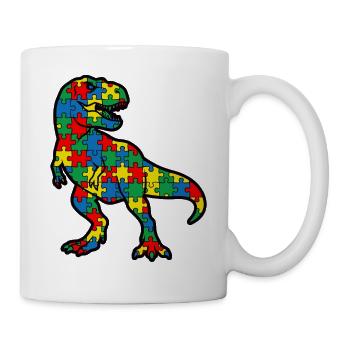 Autisme Dinosaure T-Rex Enfant - Mug blanc - blanc - Droite