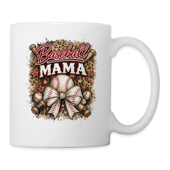 Baseball Mom Bow Leopard Mother's Day Sports - Mug - white - Right