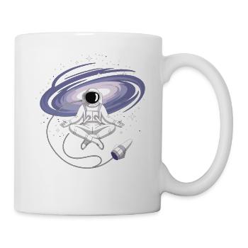 Astronaut Yoga T-Shirt – Space Meditation - Mug - white - Right