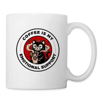 Coffee Is My Emotional Support Funny Cat Coffee - Mug - white - Right
