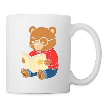 Petit ours lit le livre des étoiles - Mug blanc - blanc - Droite
