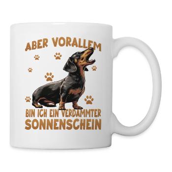 Teckel Wiener Dog kleiner Jagdhund Design - Tasse - Weiß - Rechts