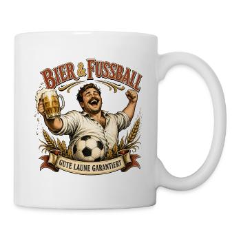 Bier & Fußball Jubler - Tasse - Weiß - Rechts