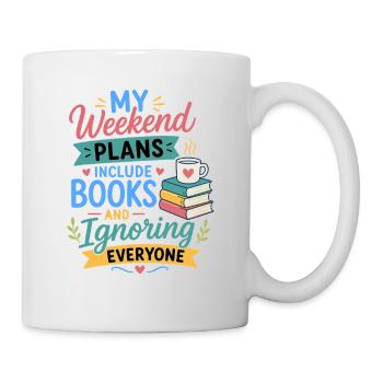 Lesen Bücher Roman Fan Leseratte Design - Tasse - Weiß - Rechts