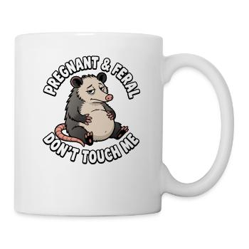Un opossum enceinte et sauvage du genre « ne me touche pas » – - Mug blanc - blanc - Droite