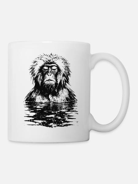 Onsen Makake Affe - Tasse - Weiß