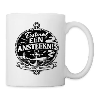 Plattdeutsch Kiffer Humor Nordsee Moin Spruch - Tasse - Weiß - Rechts