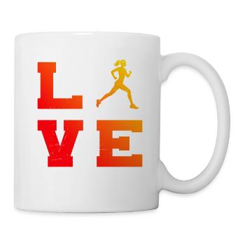 Geschenkidee für eine Running mit Running - Tasse - Weiß - Rechts