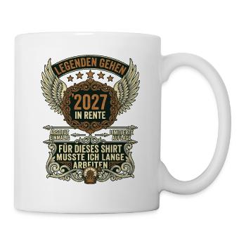 Rente 2027 Legenden Vintage Ruhestand - Tasse - Weiß - Rechts