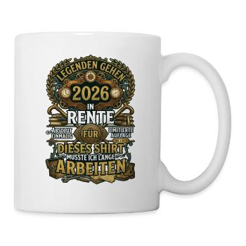 Rente 2026 Legenden Vintage Ruhestand - Tasse - Weiß - Rechts