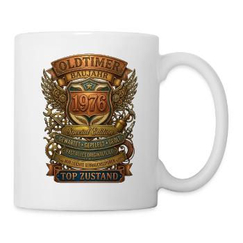 Oldtimer 1976 Geburtstag Retro Steampunk - Mug blanc - blanc - Droite