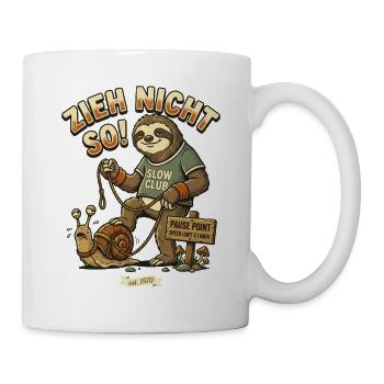 Don't Drag So Sloth Snail Retro Comic - Mug - white - Right