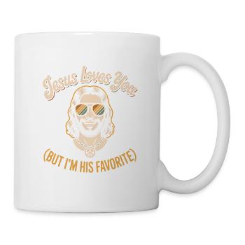 Jésus t’aime mais je suis son préféré - Mug blanc - blanc - Droite