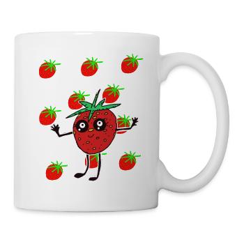 Les enfants Drôle de Fraises Fraises - Mug blanc - blanc - Droite