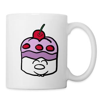 Gâteau aux muffins aux cerises Kawaii Drôle - Mug blanc - blanc - Droite