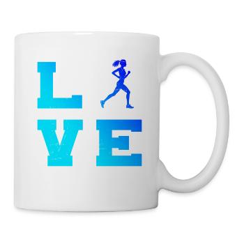 Marathonlaufen Geschenkidee für die Laufsportlerin - Tasse - Weiß - Rechts