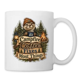 Campfire Coffee Fixes Most Things Otter - Tasse - Weiß - Rechts