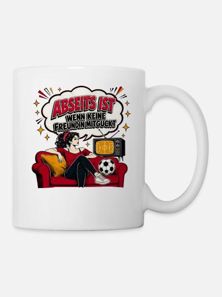 Abseits ist Retro Couch Pop-Art - Tasse - Weiß