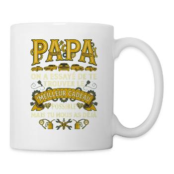 Cadeau Papa Mécanicien Voiture Humour - Mug blanc - blanc - Droite