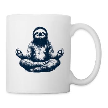 Yoga Namasté méditant paresseux - Mug blanc - blanc - Droite