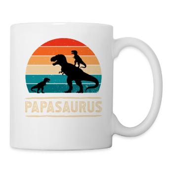 Papasaurus Dino Retro Sunset - Mug blanc - blanc - Droite