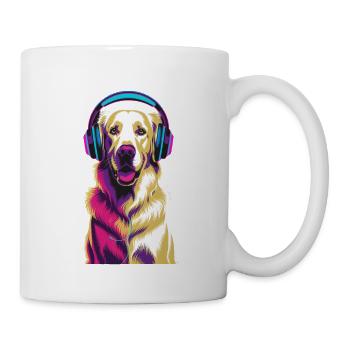 Golden Retriever with Headphones - Mug - white - Right