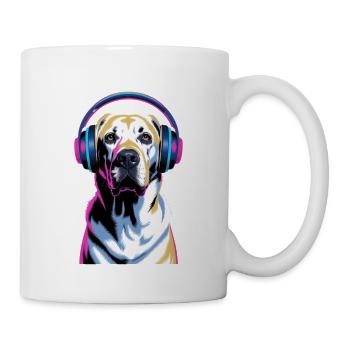 Labrador with headphones - Mug - white - Right