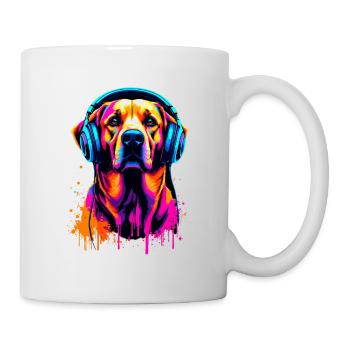 Golden Retriever with Headphones - Mug - white - Right