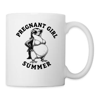 Pregnant girl, summer, beach, penguin, lust - Mug - white - Right