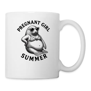 Pregnant girl, summer, beach, manatee, lusti - Mug - white - Right
