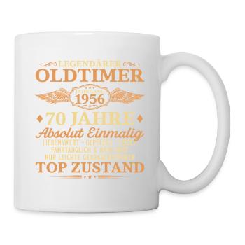 Legendärer Oldtimer 1956 – 70. Geburtstag - Tasse - Weiß - Rechts