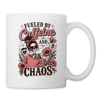 Alimenté par la caféine et le chaos Mom Floral - Mug blanc - blanc - Droite
