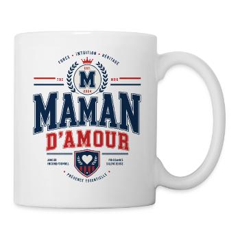 Maman d’Amour Style Varsity Vintage - Mug blanc - blanc - Droite