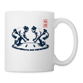 Traditionelle Sumo Ringer – Japanischer Kampfsport - Tasse - Weiß - Rechts