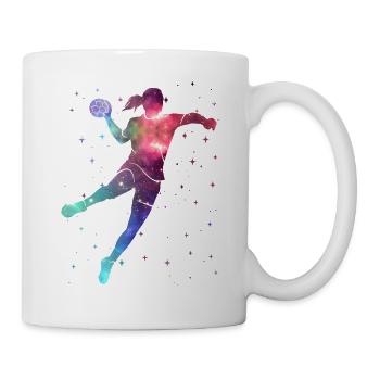 Handball Handballspielerin Weltraum Handballerin - Tasse - Weiß - Rechts